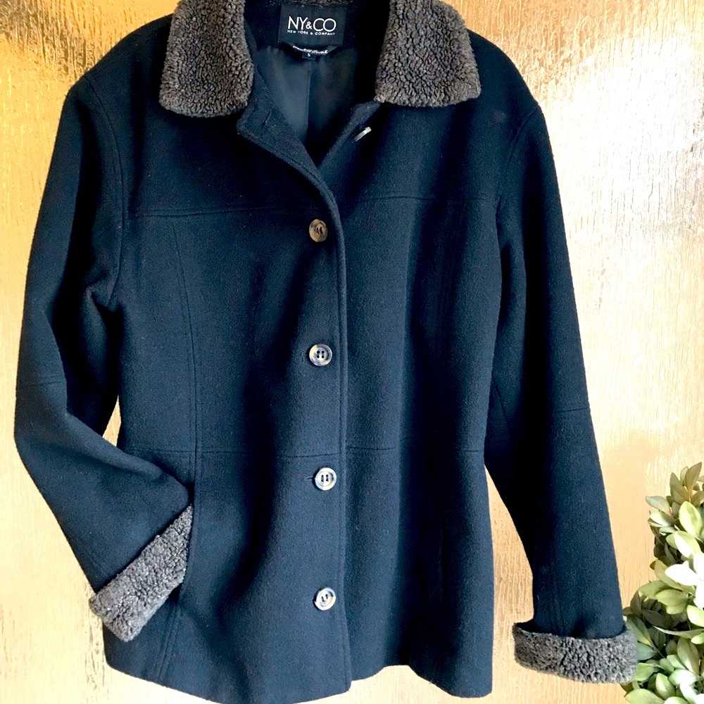 NY & Co Black Wool Jacket - Misses Size Small
